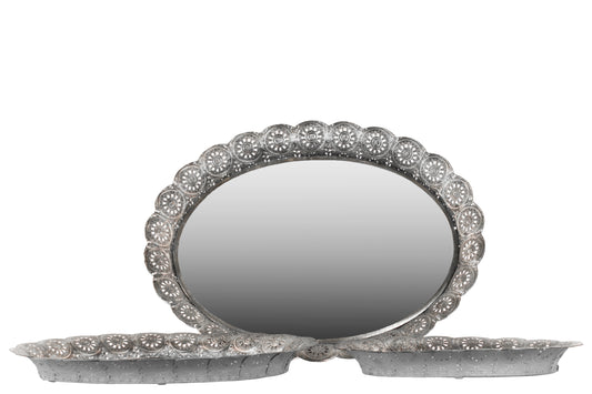 Metal Tray Electroplated Finish Silver 2.5"H