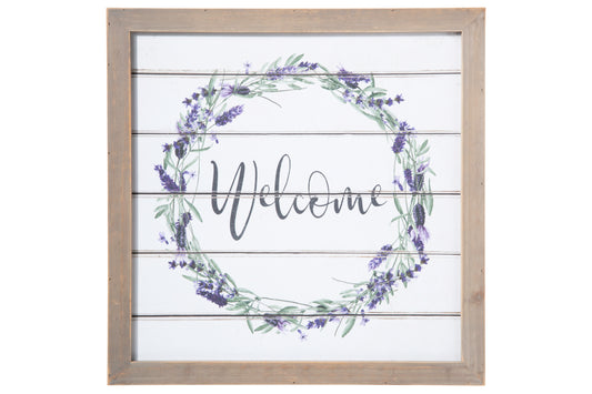 Wood Square Wall Art Painted Finish White-15.75"H -369