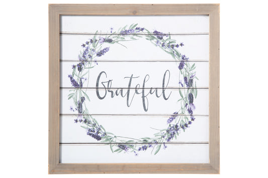 Wood Square Wall Art Painted Finish White-15.75"H -370
