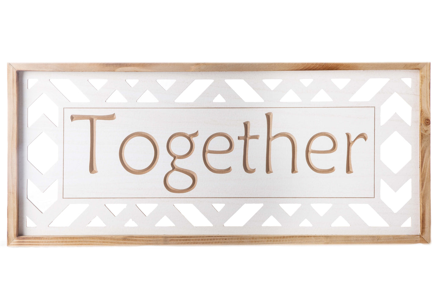 Wood Rectangle Wall Art Painted Finish White-13.50"H