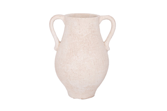 Terracotta Vase Cream-13.50"H