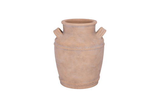 Terracotta Vase Cream-11.25"H -321