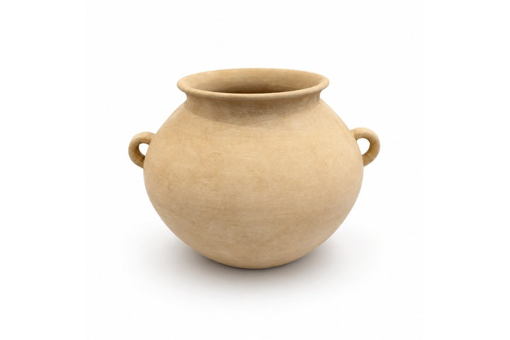 Terracotta Vase with Handles Off-White