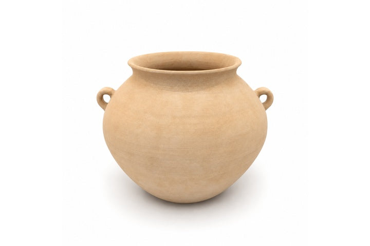 Terracotta Vase with Handles Off-White