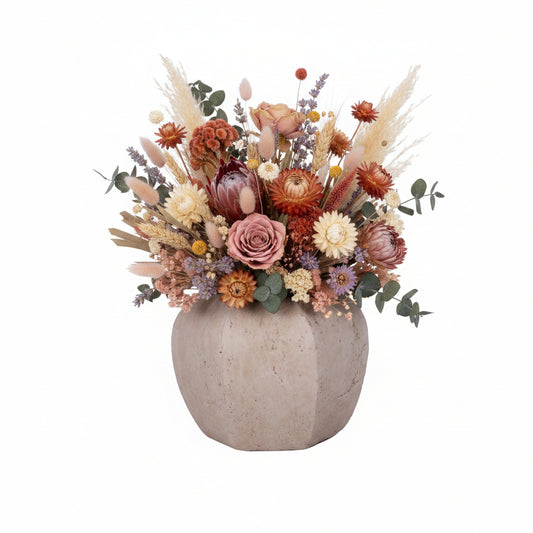 Misu Handcrafted Faceted Terracotta Planter Vase