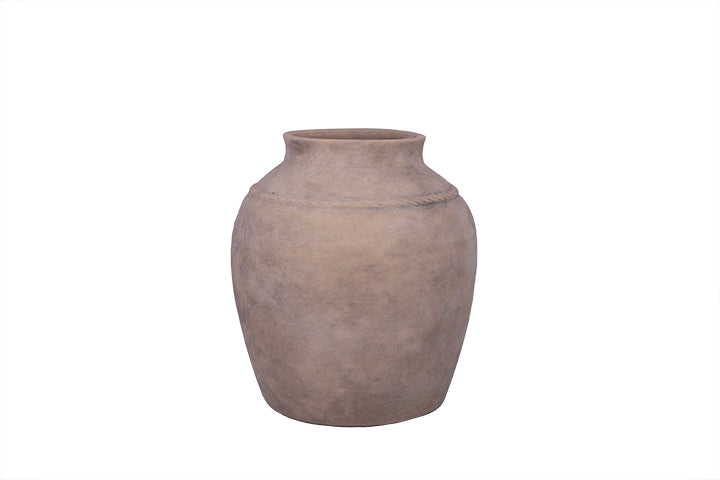Artisan Terracotta Vase With Rounded Body and Tapered Neck
