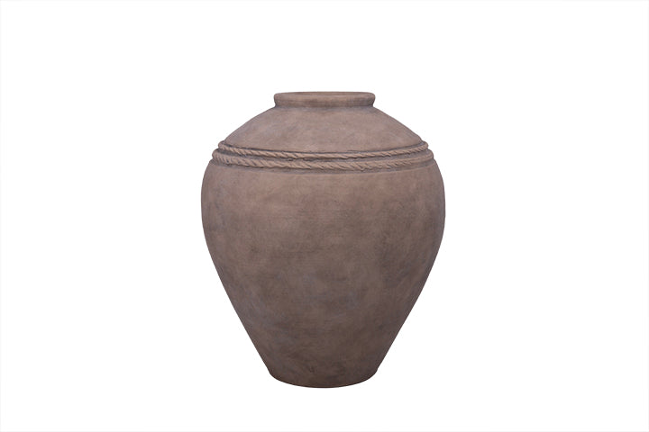 Handcrafted Terracotta Vase With Bellied Silhouette and Tapered Neck