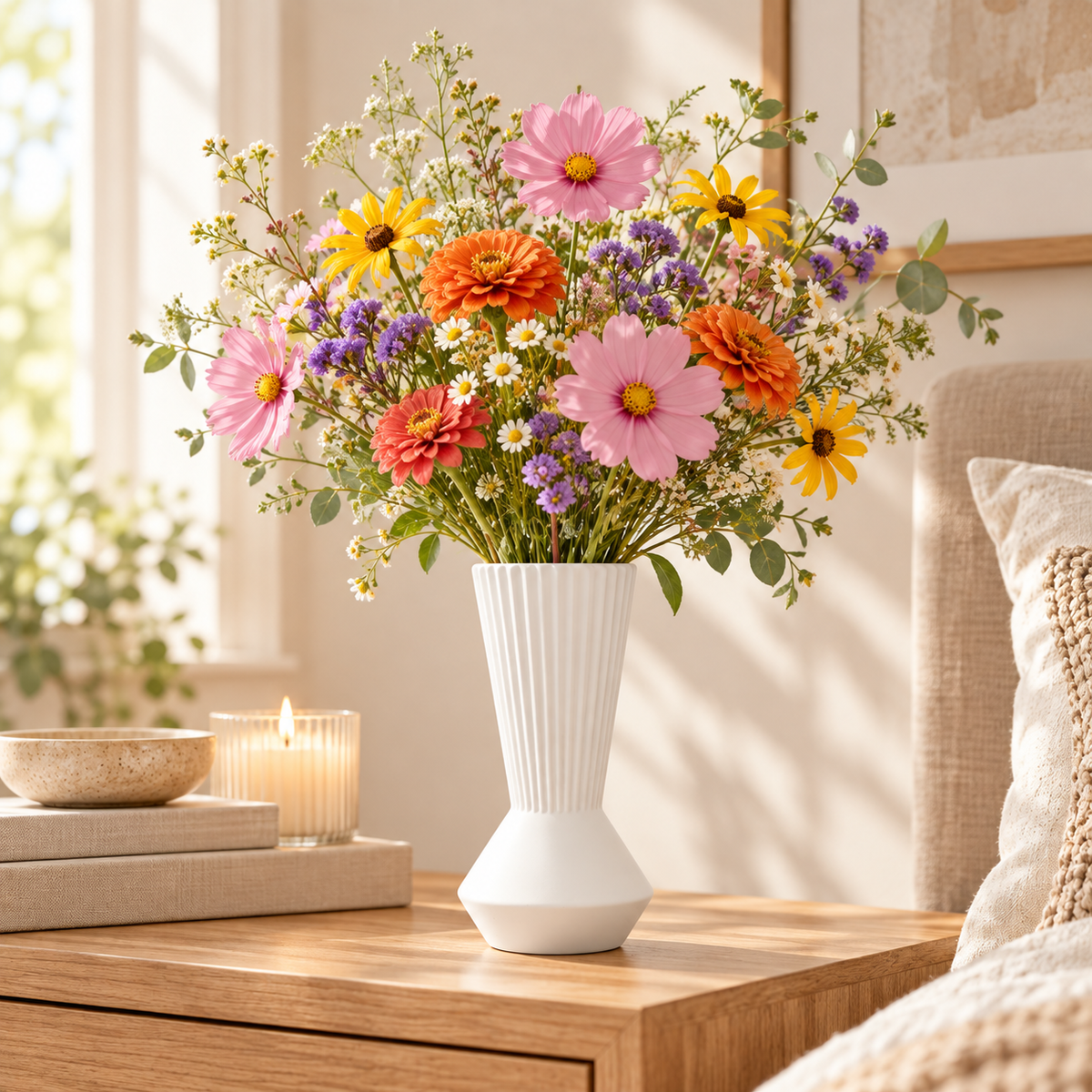 Corvia Ceramic Long Neck Vase
