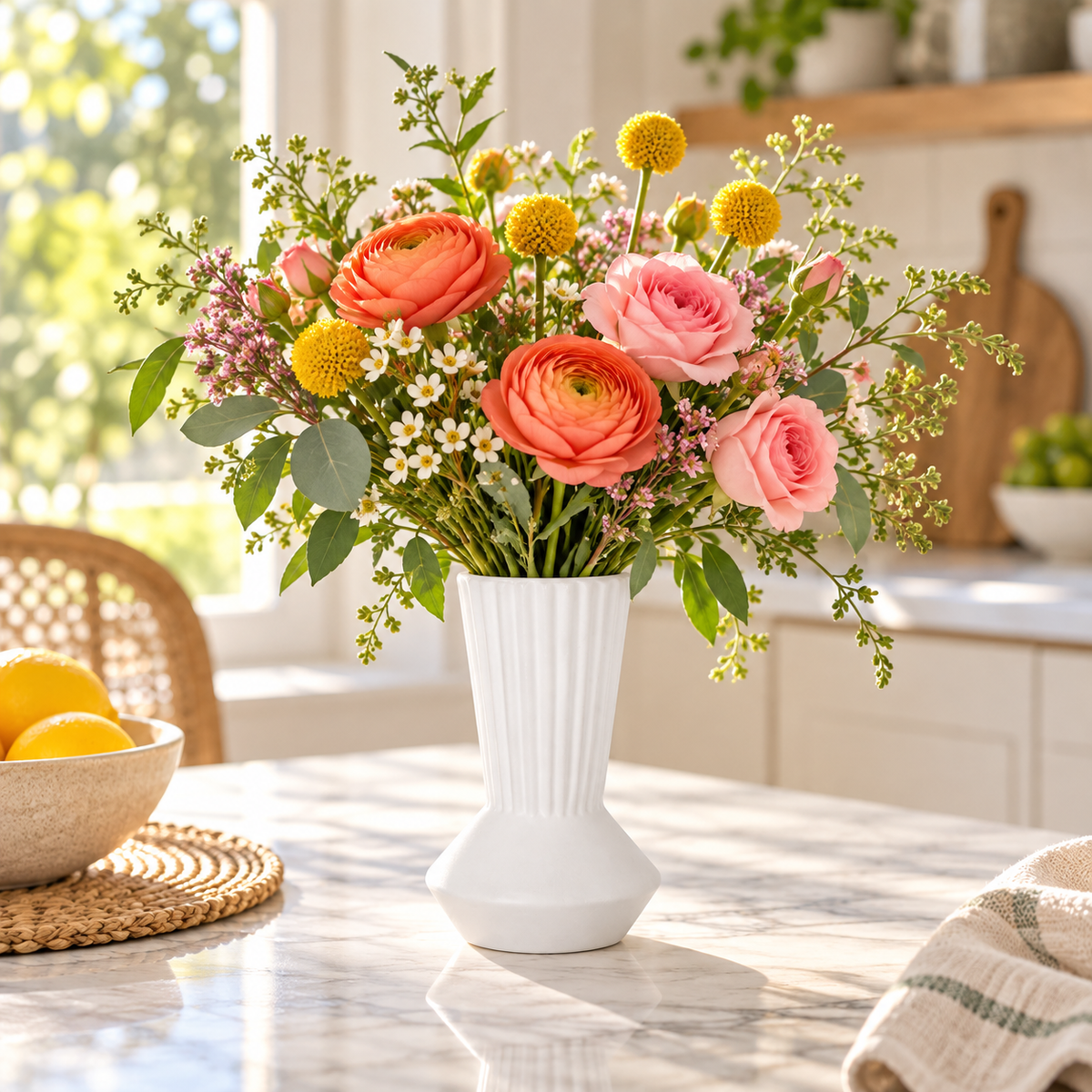 Corvia Ceramic Long Neck Vase