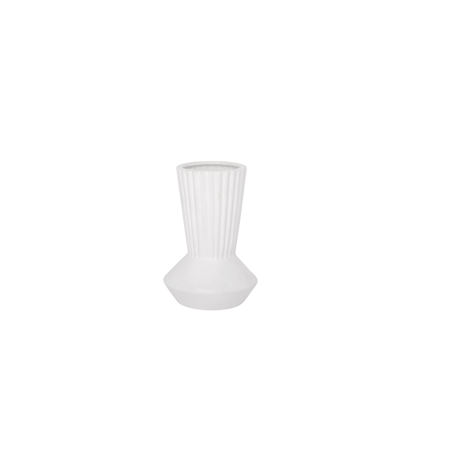 White textured vase on a white background