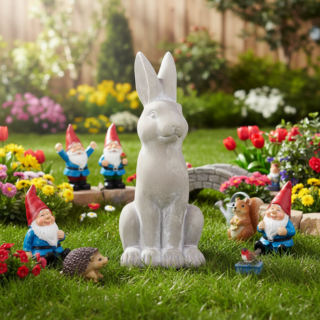 Willow Gray Cement Bunny