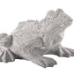 Silver frog statue on a white background