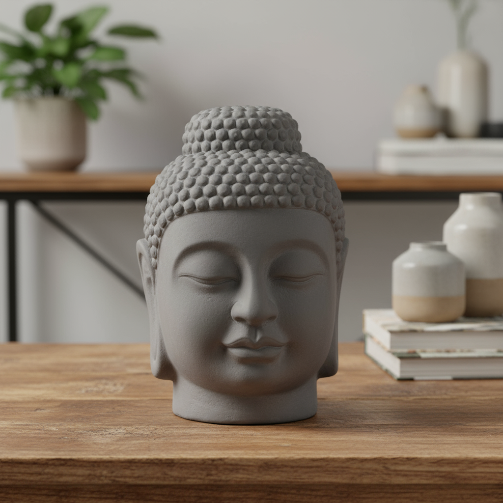 Maylah Terracotta Buddha Head Figurine