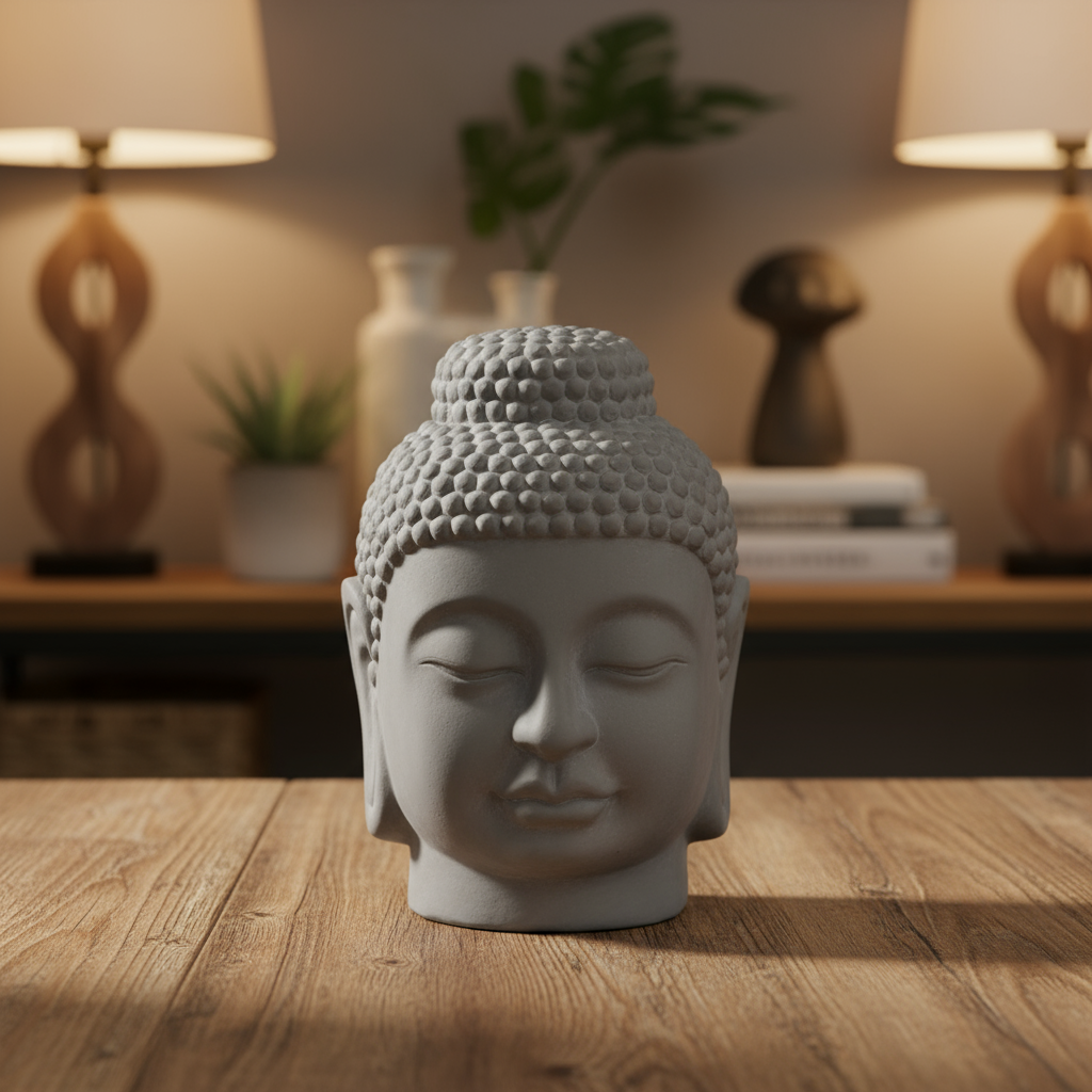 Maylah Terracotta Buddha Head Figurine