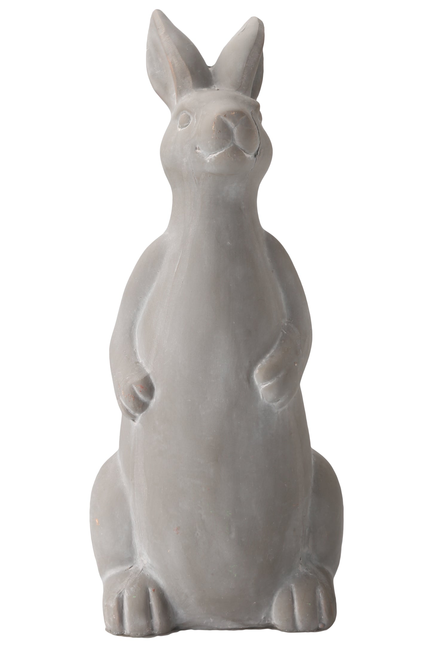 Terracotta Rabbit  Figurine Coated Finish Gray-12.75"H