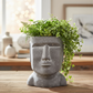 Jazlyn Cement Easter Island Head Pot