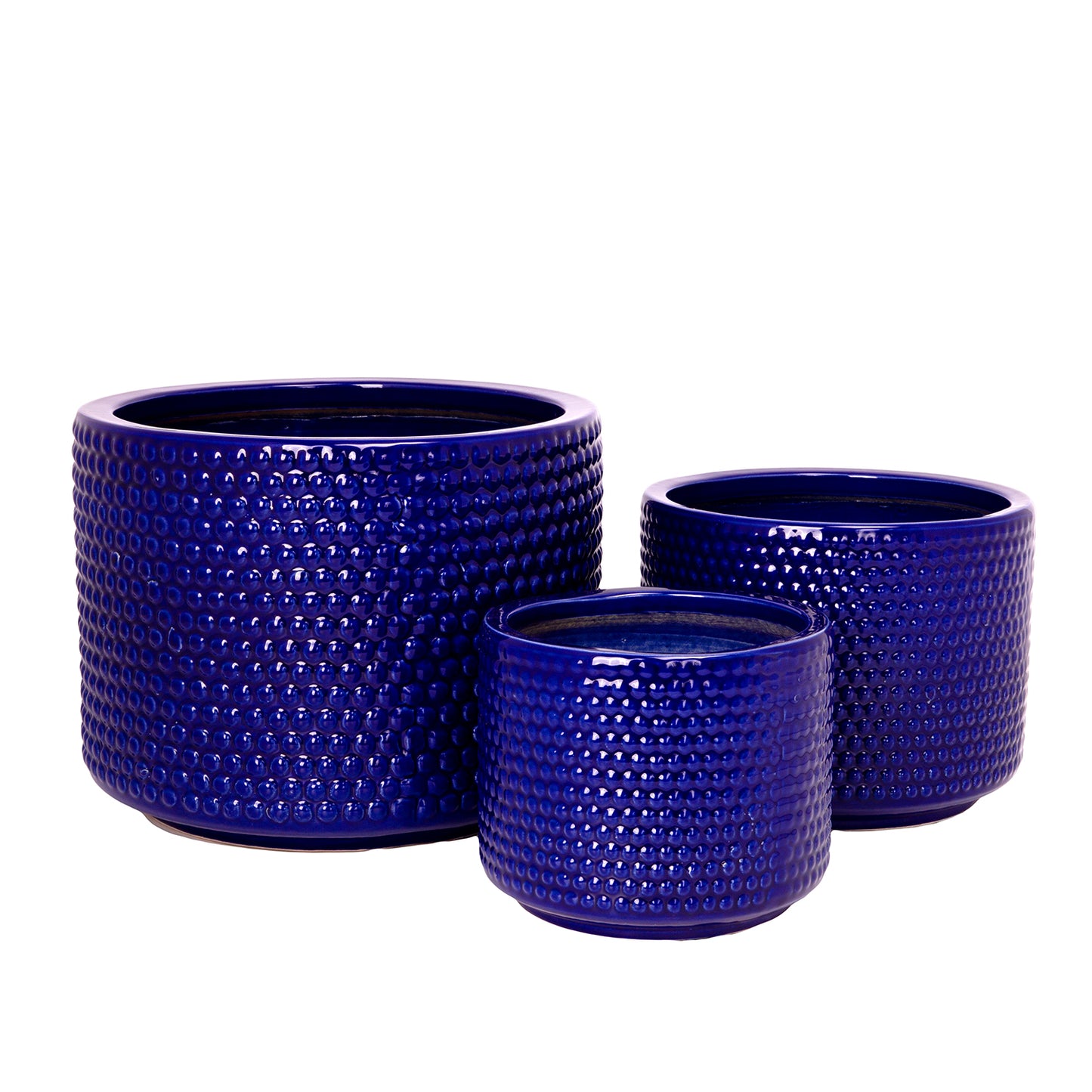 Beyora Blue Ceramic Planter Set (Set of 3)