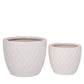 Beylin White Gloss Ceramic Planter Set (Set of 2)
