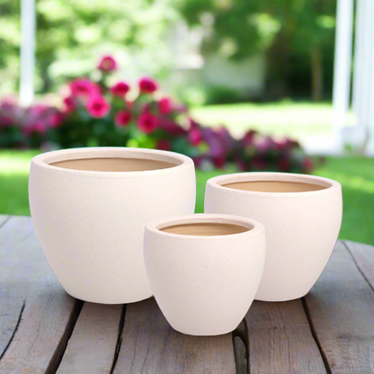 Lazura Lava Finish Cement Planter Set (Set of 3)