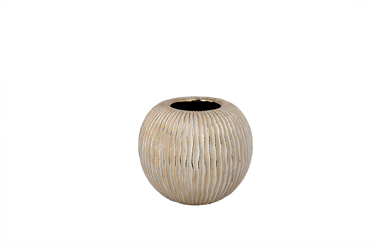 Stoneware Pot Gray & Gold