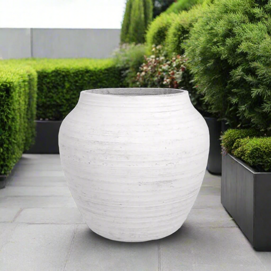 Rovelle White Cement Flower Pot