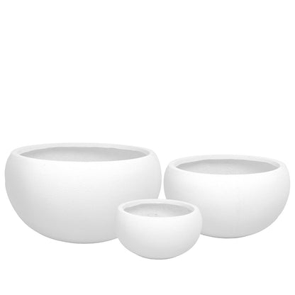 Noely White Fiberclay Planter Set (Set of 3)