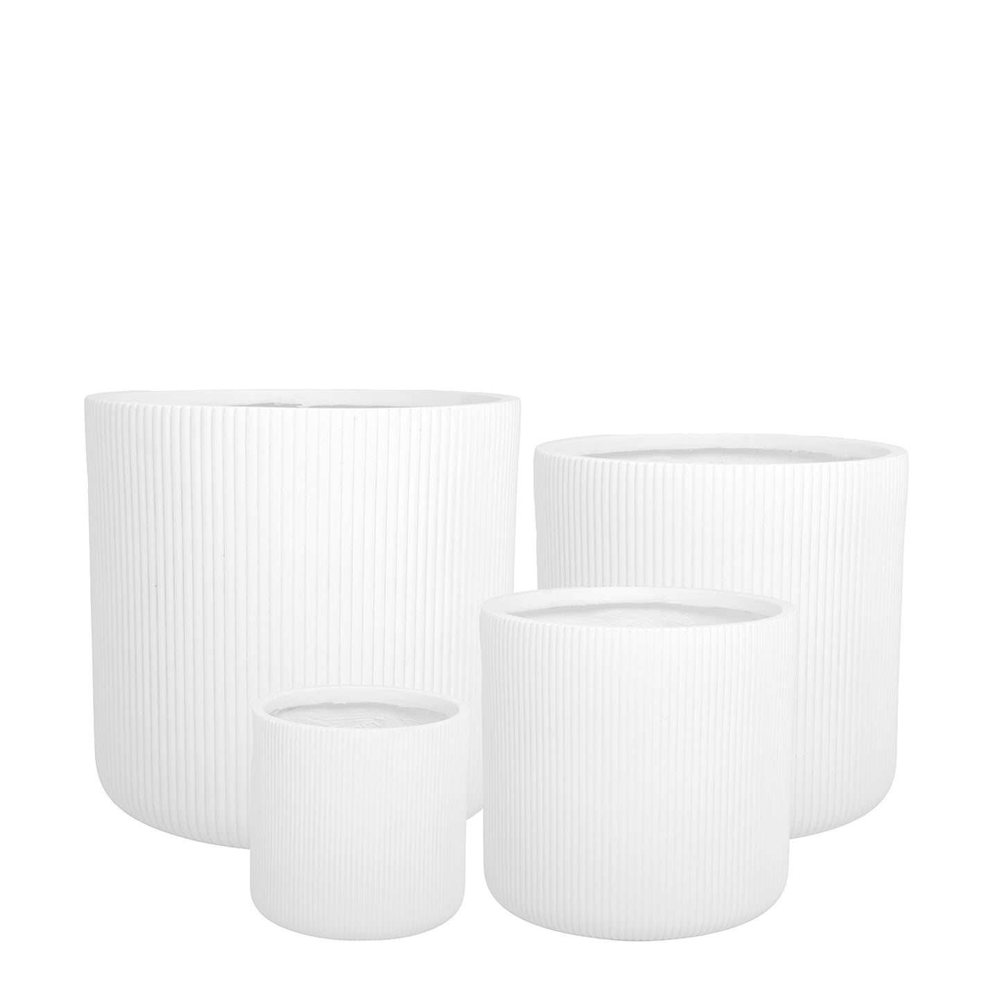 Kaelis White Fiberclay Planters (Set of 4)