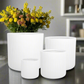 Kaelis White Fiberclay Planters (Set of 4)