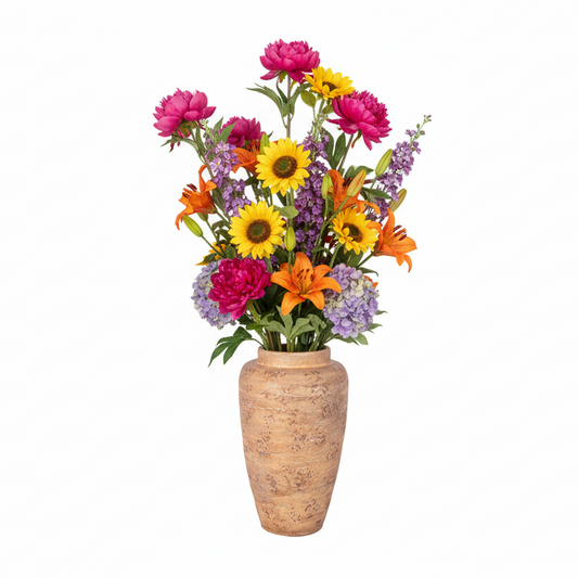 Nithya Handcrafted Cylindrical Textured Vase