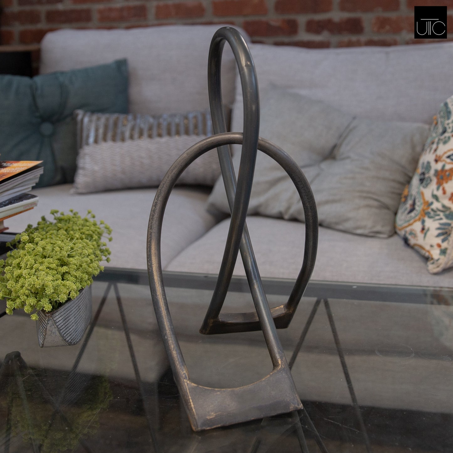 Metal Metallic Finish-16"H