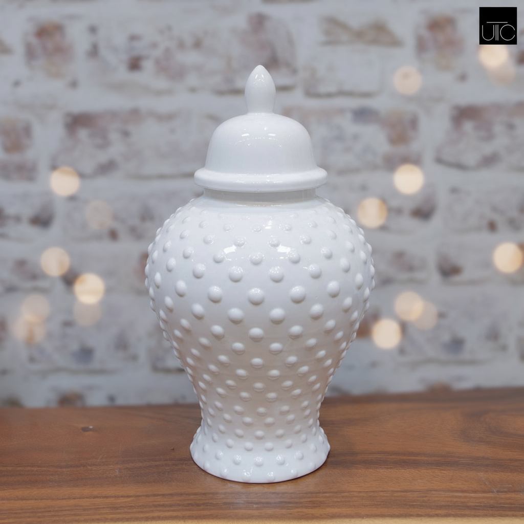White Dotted Temple Jars