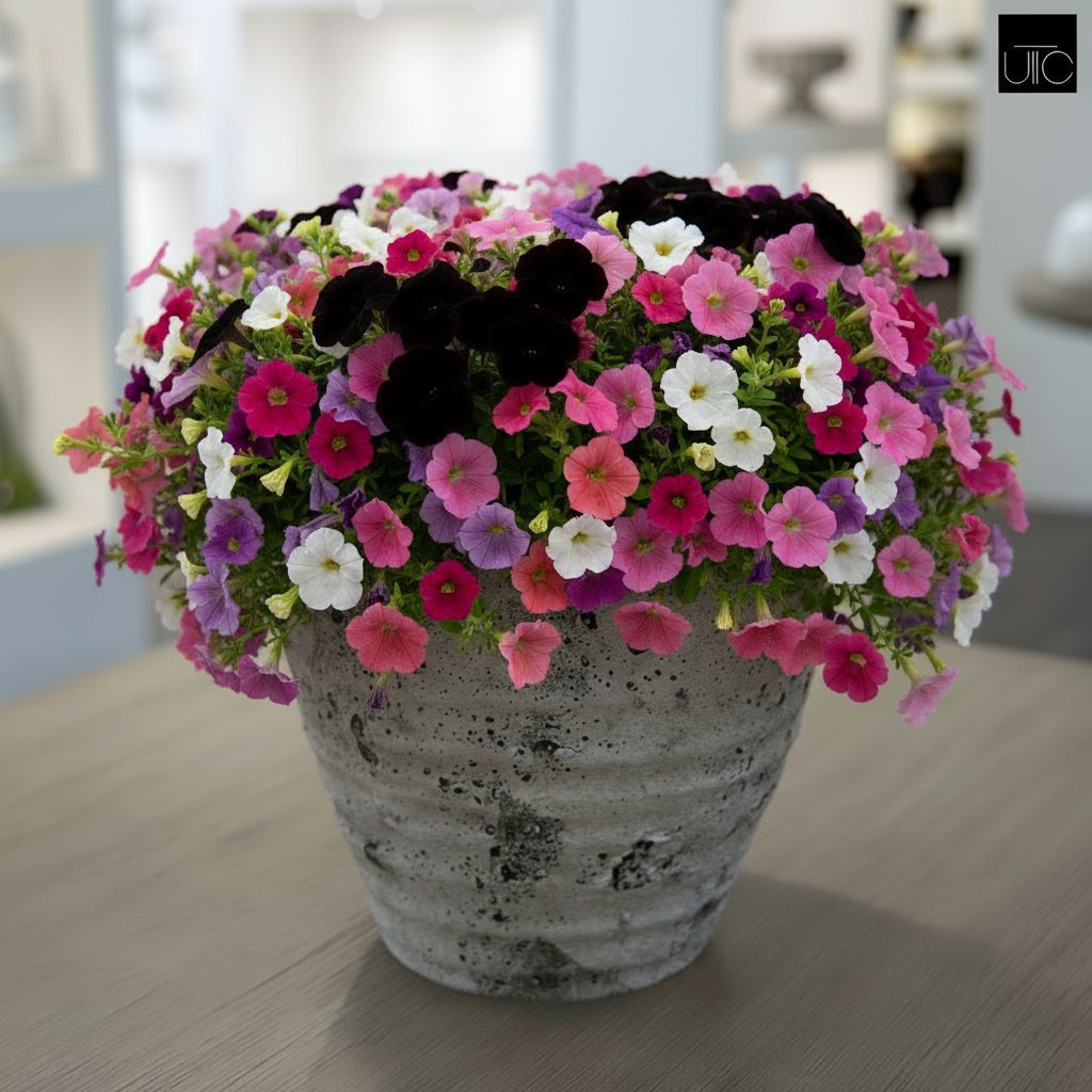 Olya Textured Barrel-Style Cement Planter