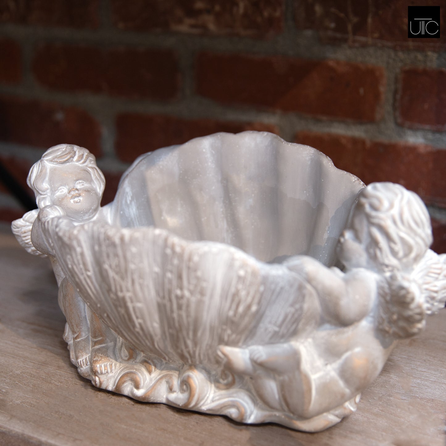 Cement Angel Pot Gray - 6.00"H