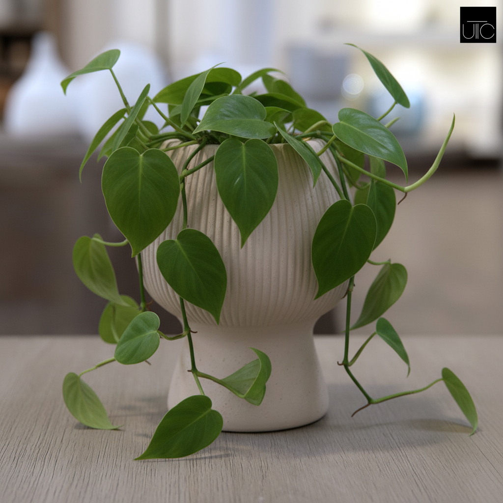 Zoryana Sculpted Stoneware Pot with Pedestal Base