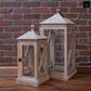Cairo Banded Wood Lanterns (Set of 2)