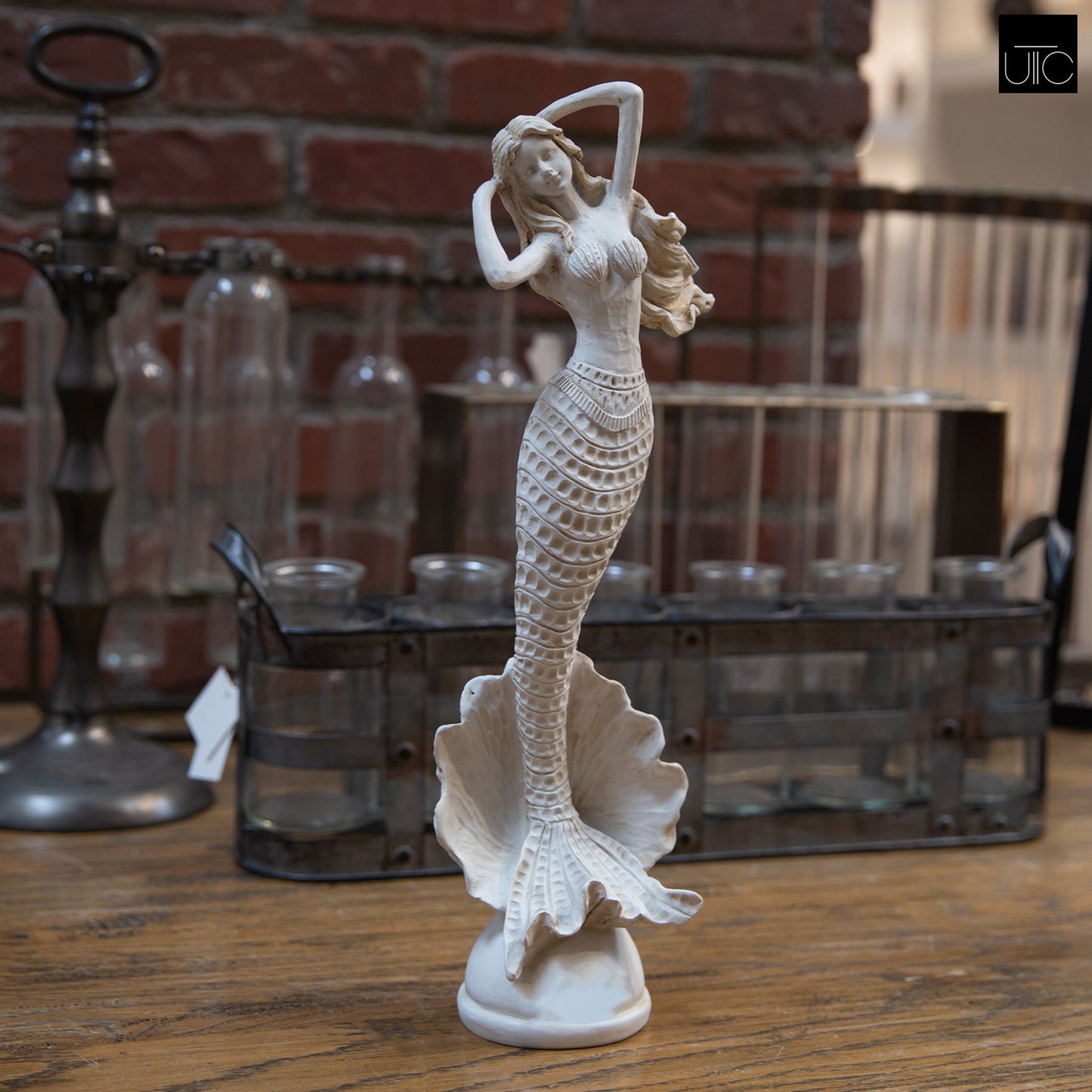 Thalurea Resin Mermaid Figurine in White