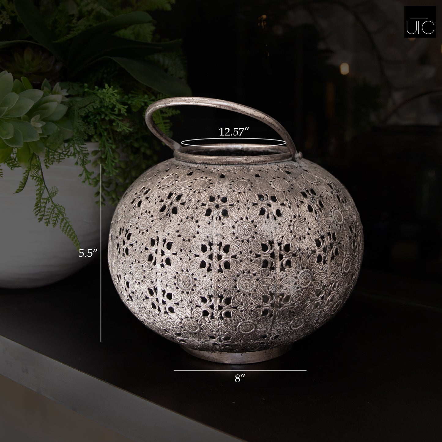 Lunelle Floral Pierced Metal Lanterns