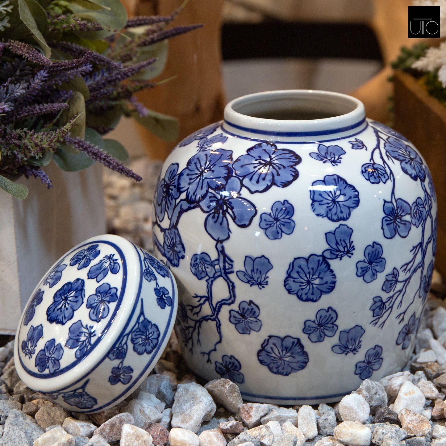 Ellery Ceramic Chinoiserie Ginger Jar