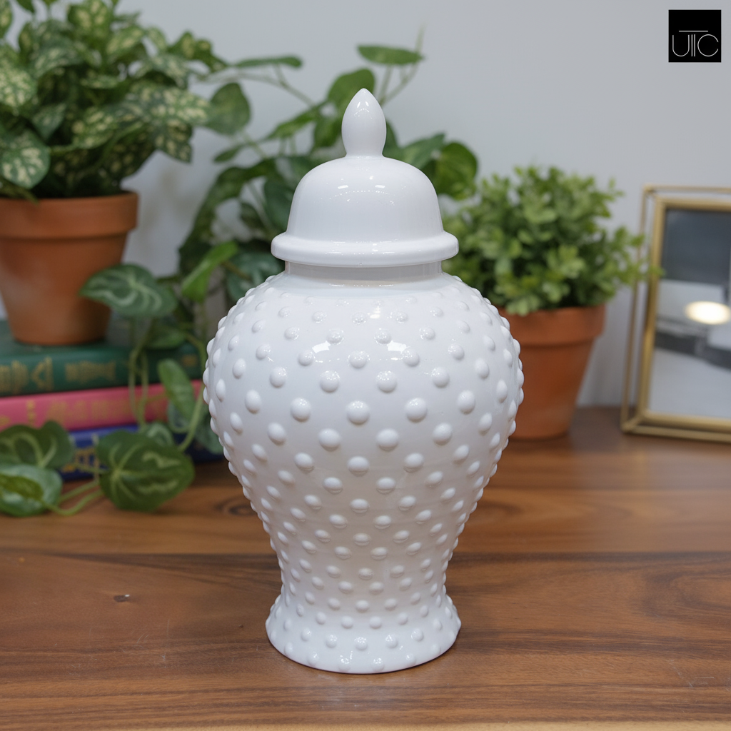White Dotted Temple Jars