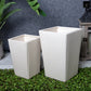 Flyn Ceramic Square Corrugated Vase (Set of 2)