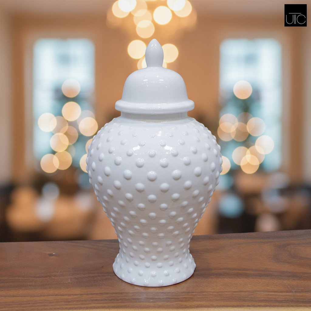 White Dotted Temple Jars