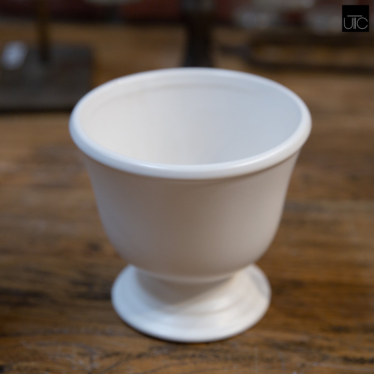 Zavine Matte White Pedestal Planter