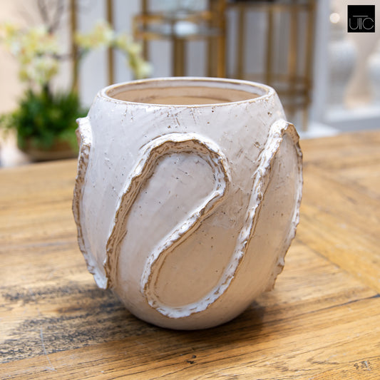 Lorah Ceramic Rustic Wave Vase