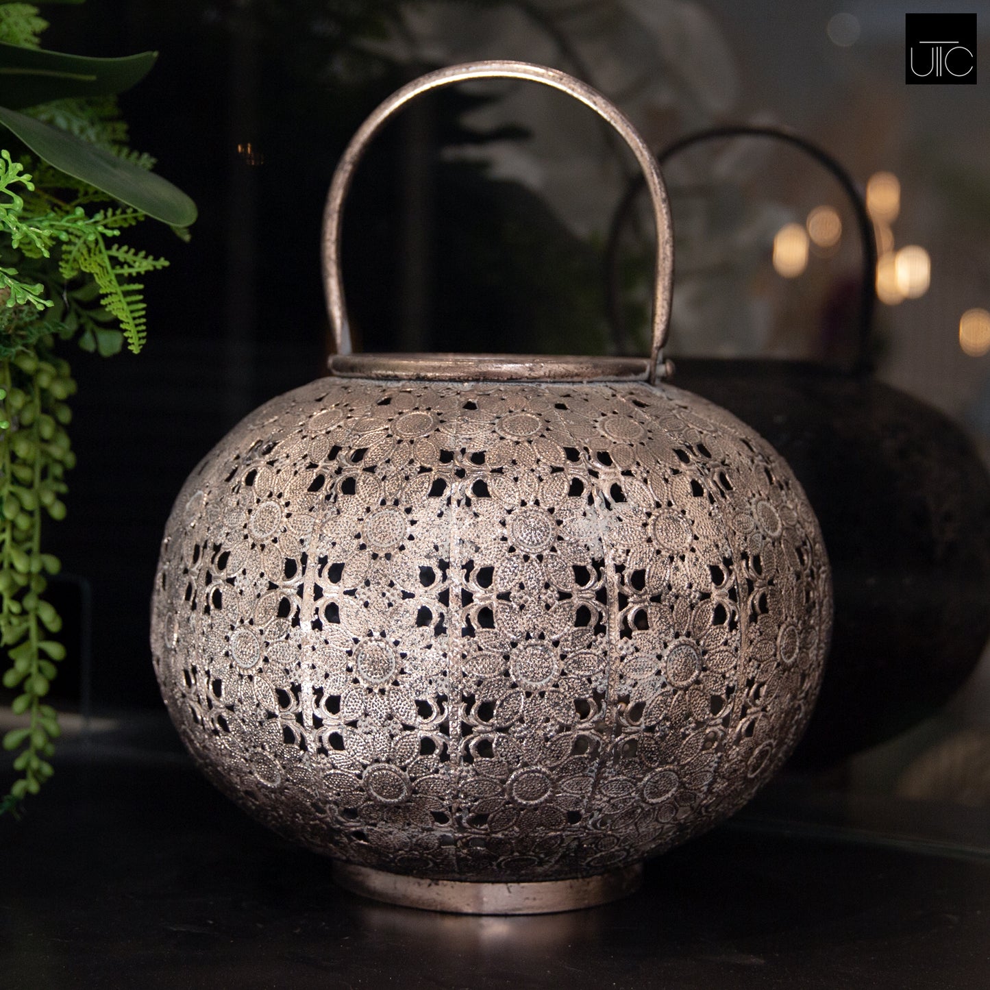 Lunelle Floral Pierced Metal Lanterns