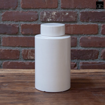 Ceramic Ginger/Temple Jar Gloss White