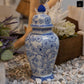 Portia Blue Chinoiserie Temple Jar