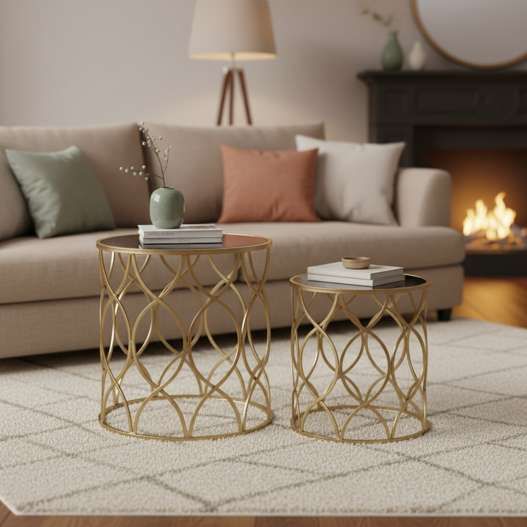 Lilith Wave Frame Nesting Accent Tables (Set of 2)