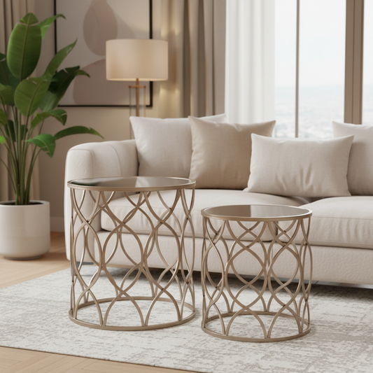 Lilith Wave Frame Nesting Accent Tables (Set of 2)