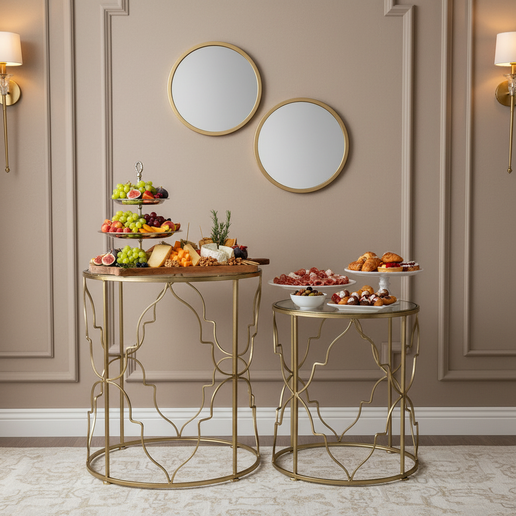 Sofia Metal Round Nesting Accent Table (Set of 2)