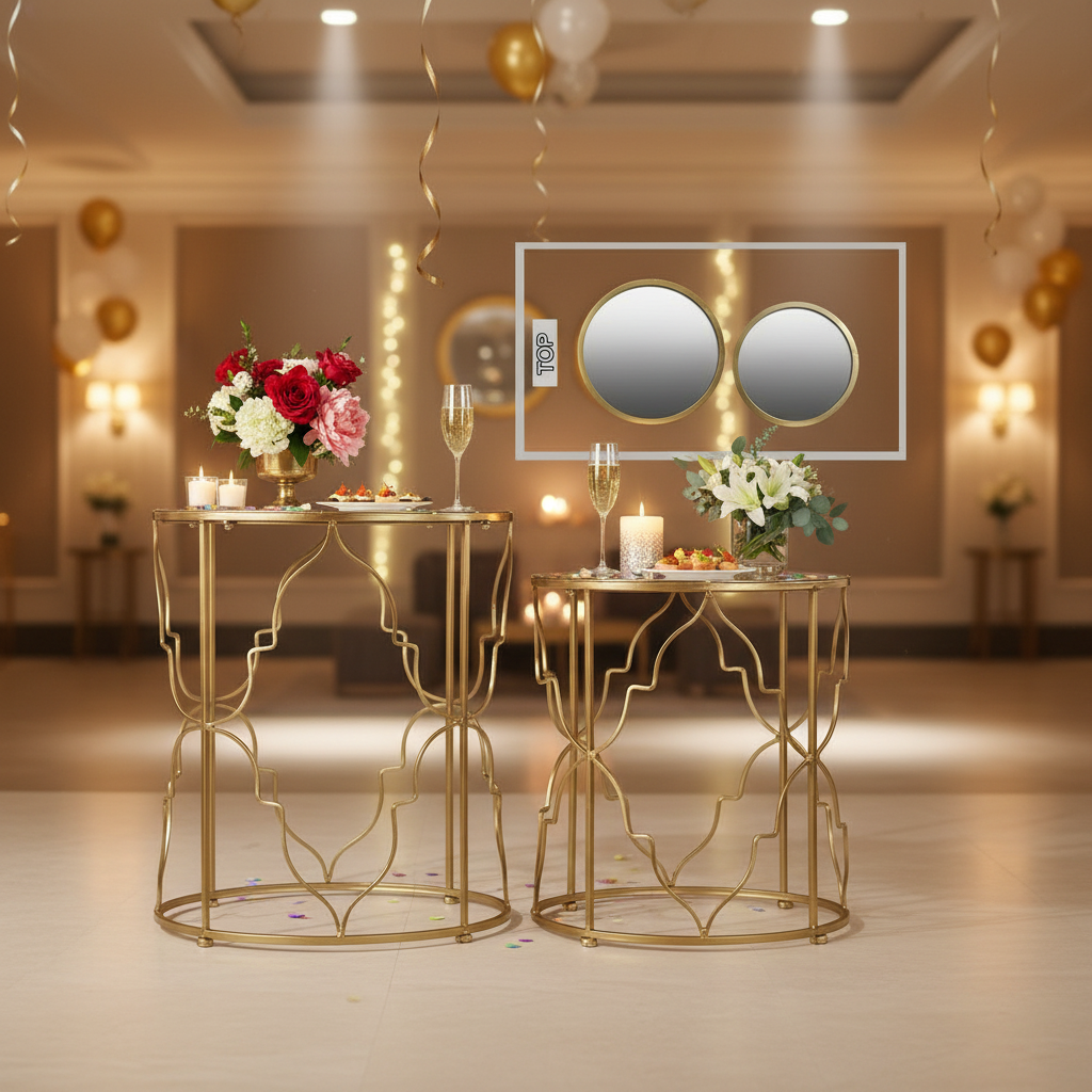 Sofia Metal Round Nesting Accent Table (Set of 2)